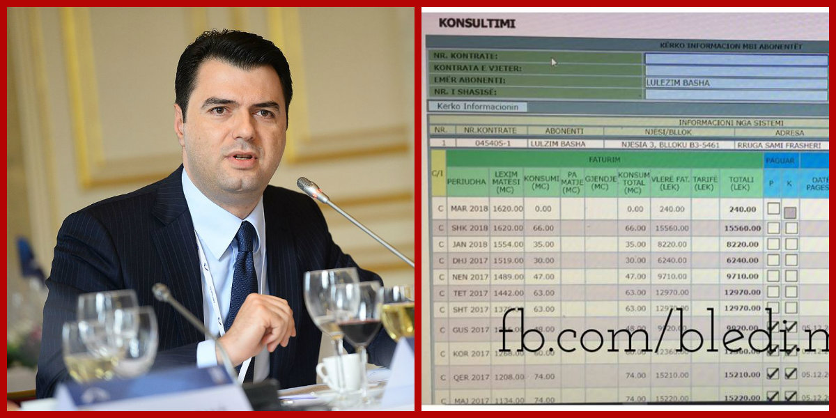 Bledi Mane: Lulzim Basha që nga shtatori 2017 nuk paguan ujin