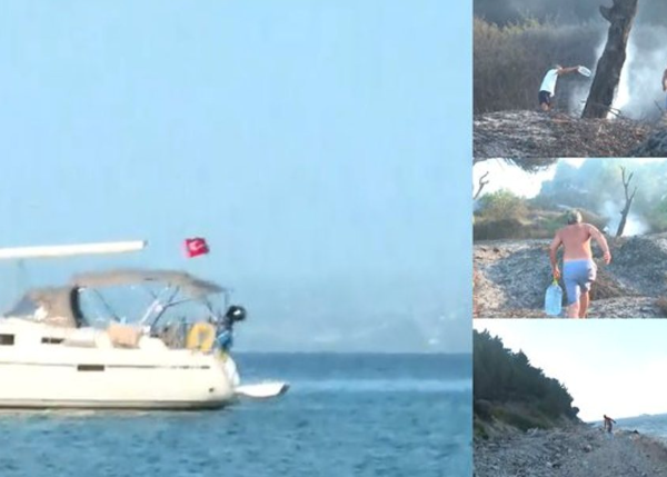 ‘Na dh emb dj egia e pyjeve’/ Gjesti frymëzues i turistëve turq. Zbresin nga jahti dhe fikin zj arrin me bidona në Sazan (foto)