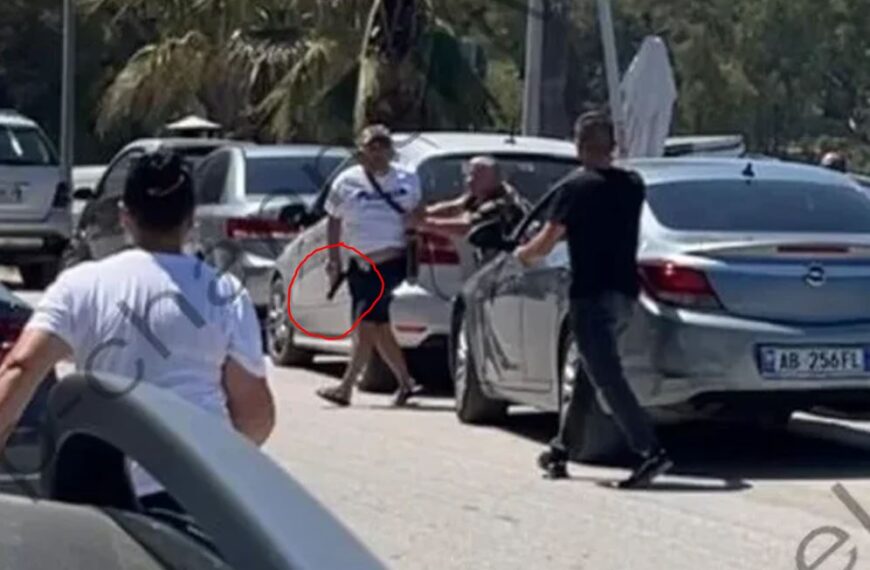 Vlorë, publikohet foto kur personi në plazh te ntoi të që llojë! Një burrë përpiqet ta ndalojë