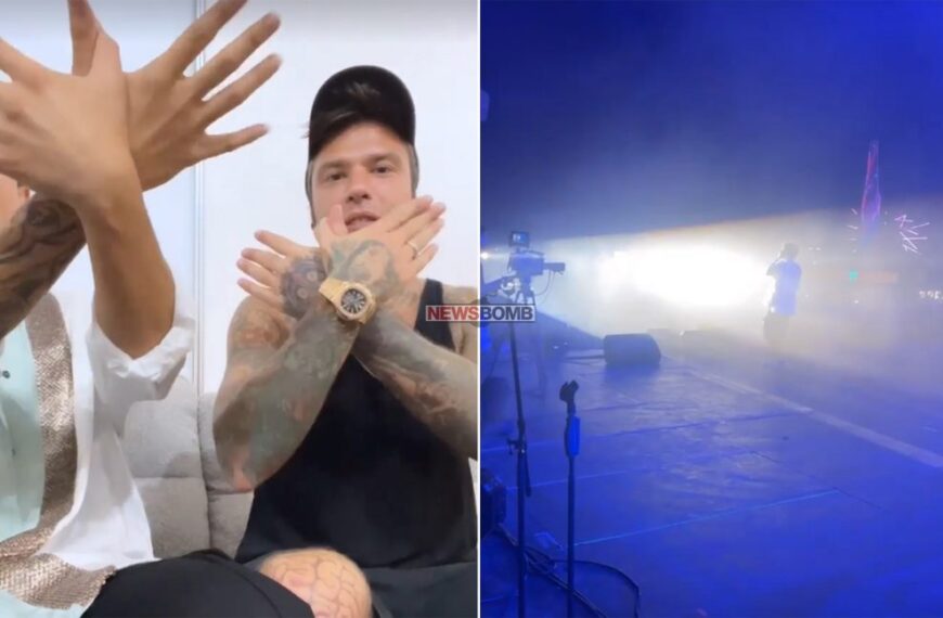 Ylli italian Fedez përshëndet shqip nga Tirana, bën shqiponjën me duar: ‘O vëlla jemi shok’